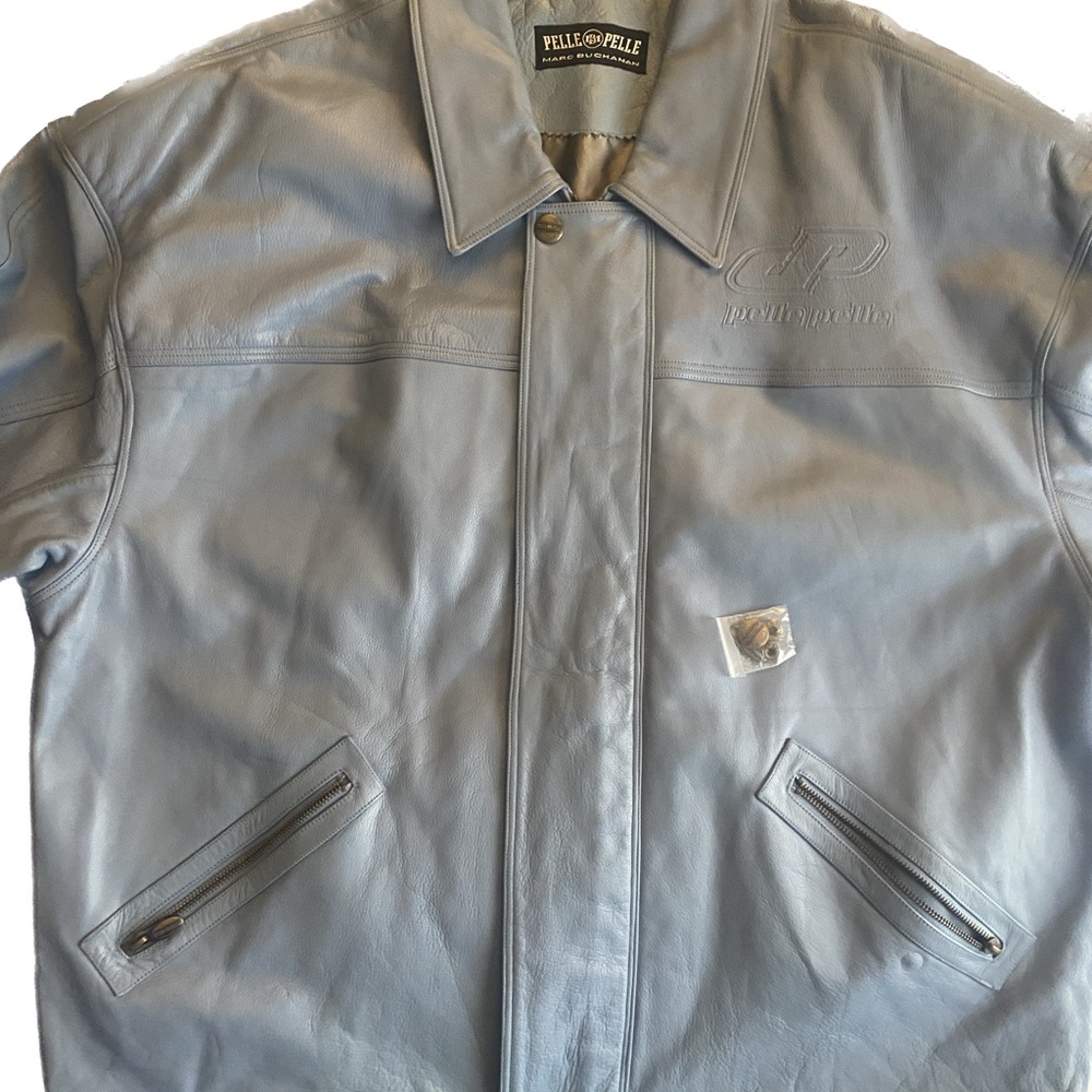 Men’s Size 50/ XL LightBlue PELLE PELLE Leather Jacket